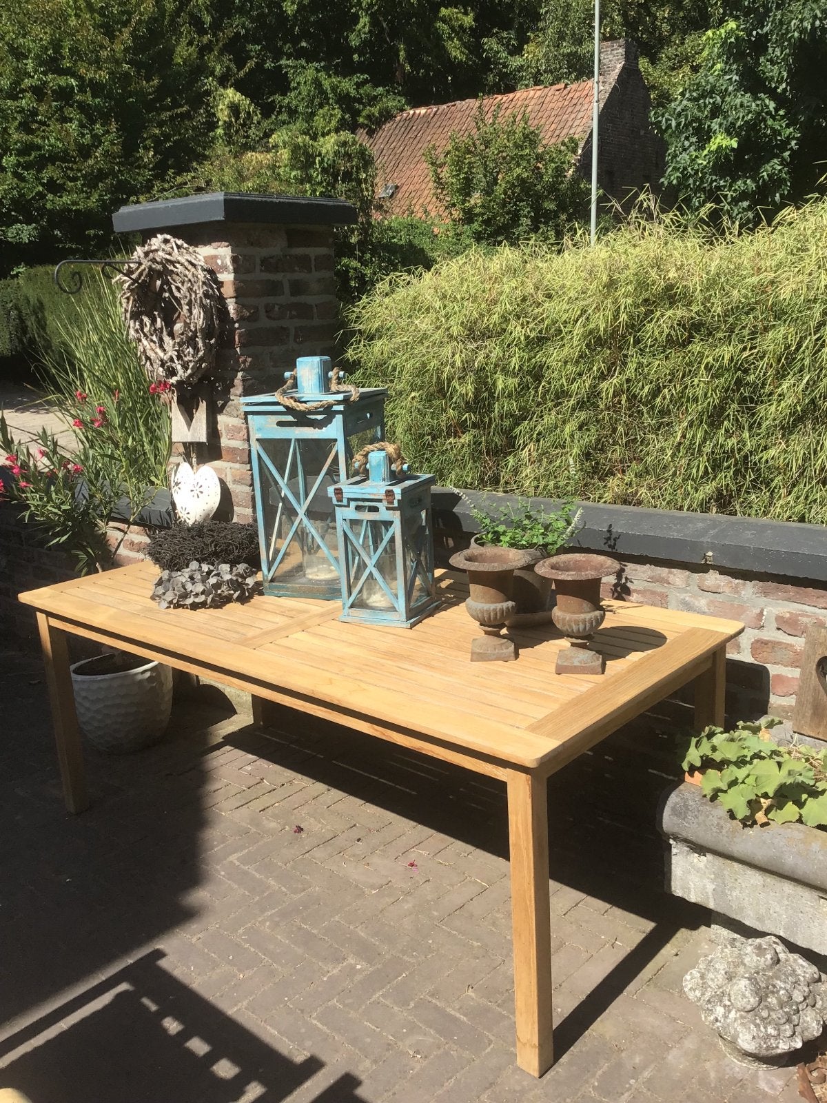 Teakhouten tuintafel / sidetable Teak and Garden .180x72 cm, Ophalen, Gebruikt, Teakhout