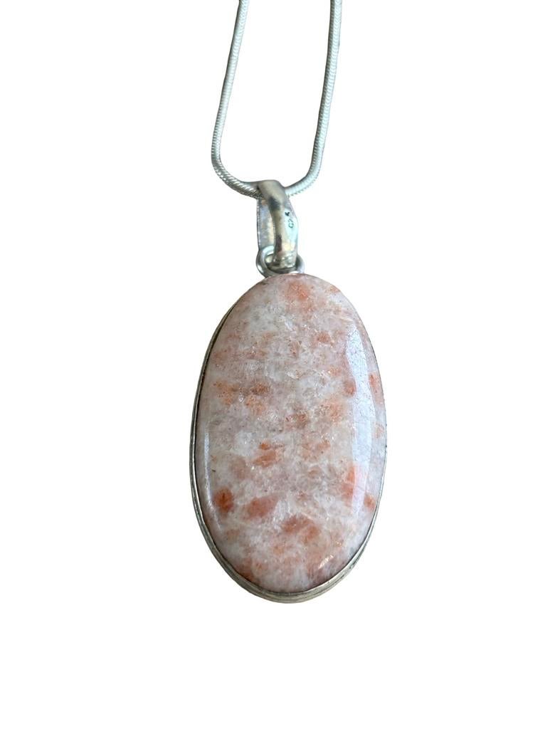 Zonnesteen hanger met ketting Edelsteenhanger Optimisme, Ophalen of Verzenden, Nieuw