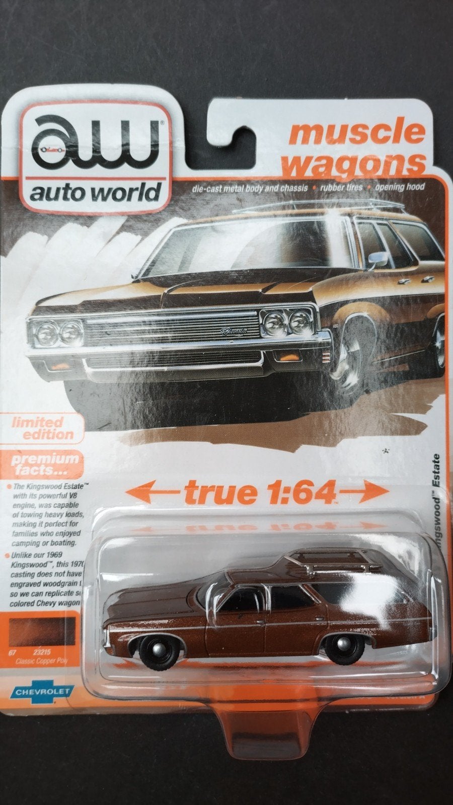 Chevrolet Chevy Kingswood Estate 1970 1:64 Auto World Pol, Auto, Verzenden, Nieuw, M
