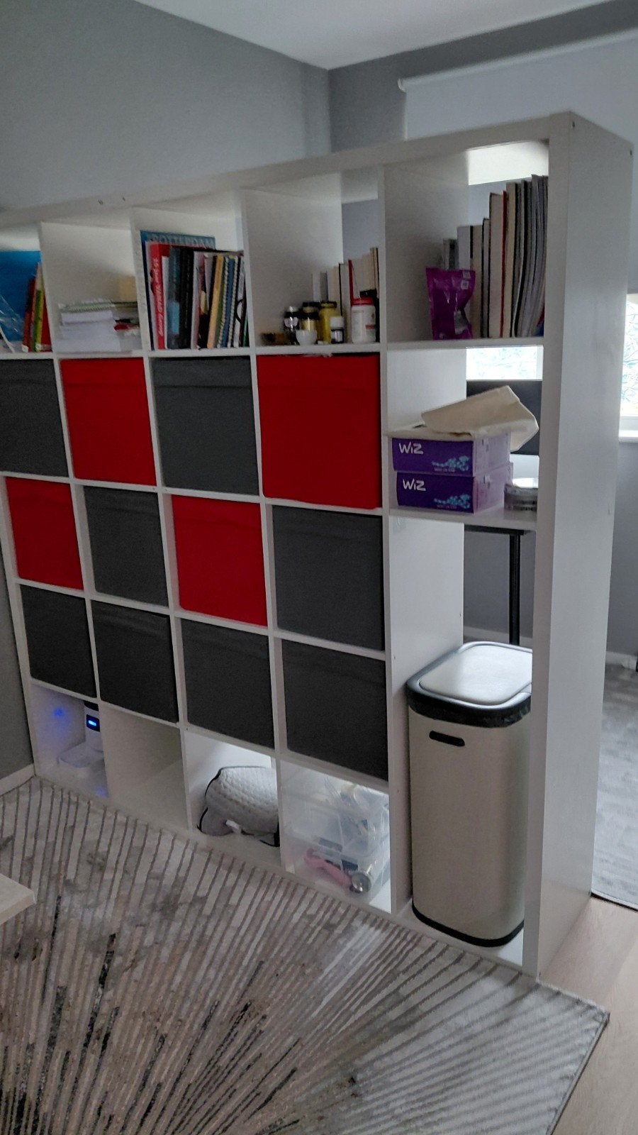 IKEA Kallax Kast met Opbergboxen - Wit, Zo goed als nieuw, Ophalen, 150 tot 200 cm, Zo goed als nieuw, Modern