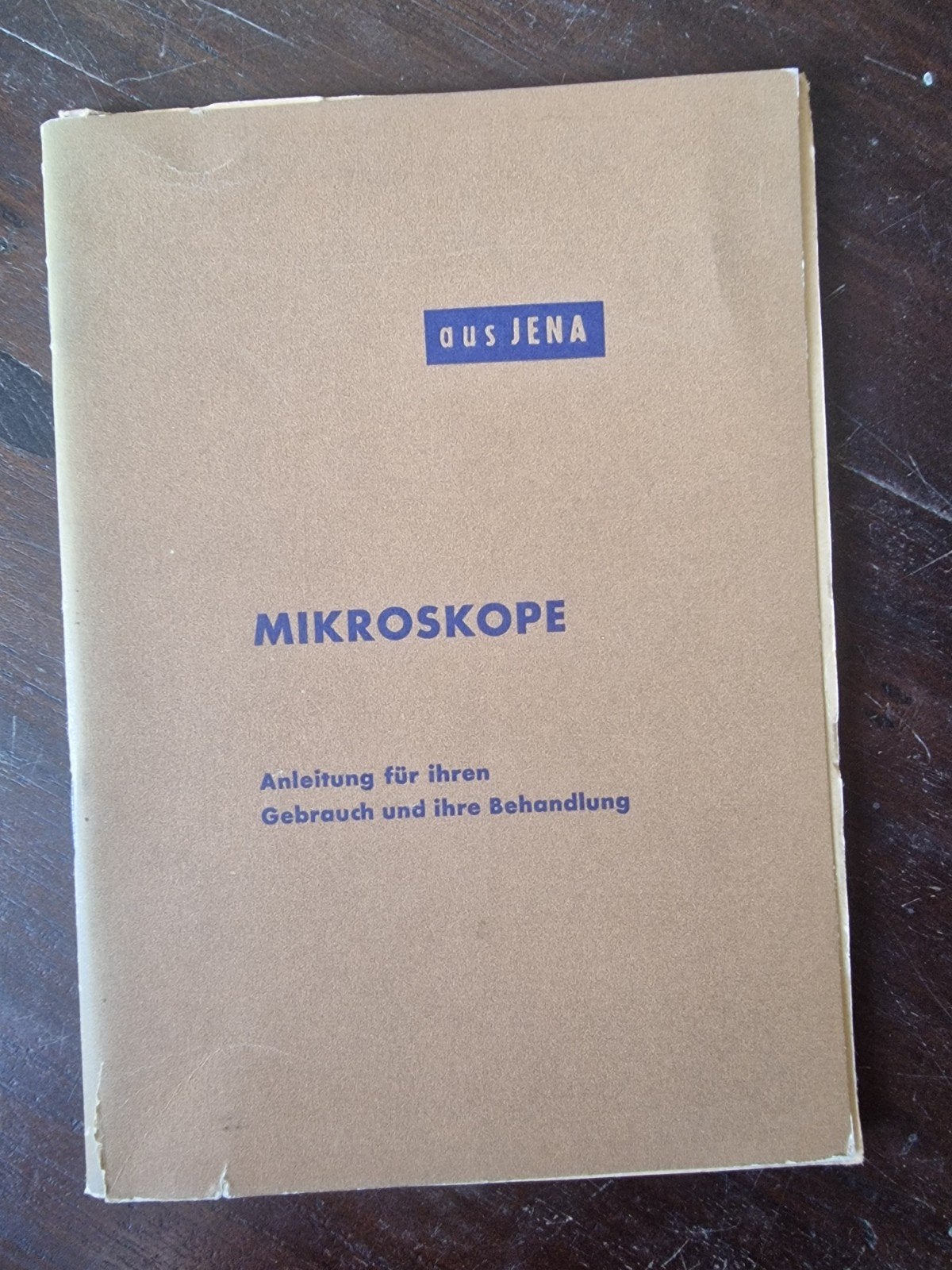 Mikroskope Handleiding Aus Jena - Vintage Technisch Boek, Boeken, Techniek, Gelezen, Overige onderwerpen, Ophalen of Verzenden