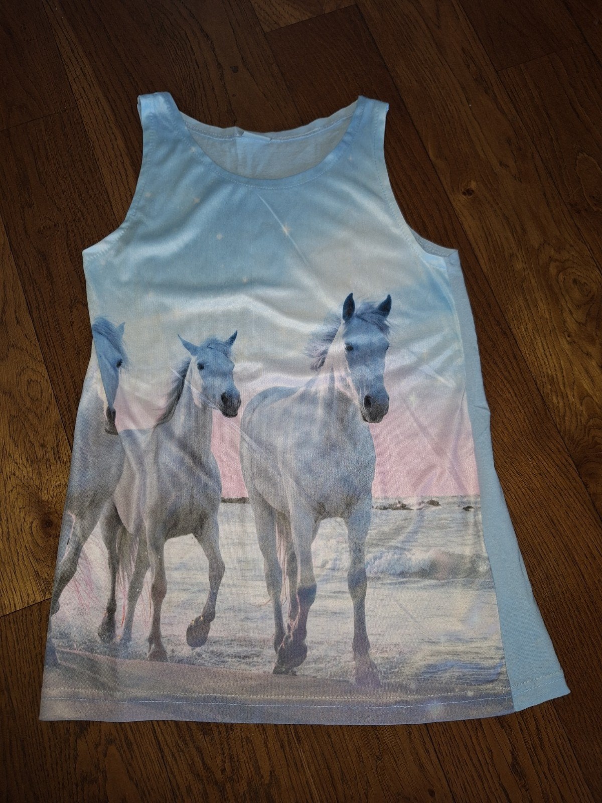 Zomerse top paarden maat 134/140, Kinderen en Baby's, Kinderkleding | Maat 134, Ophalen of Verzenden, Zo goed als nieuw, Meisje