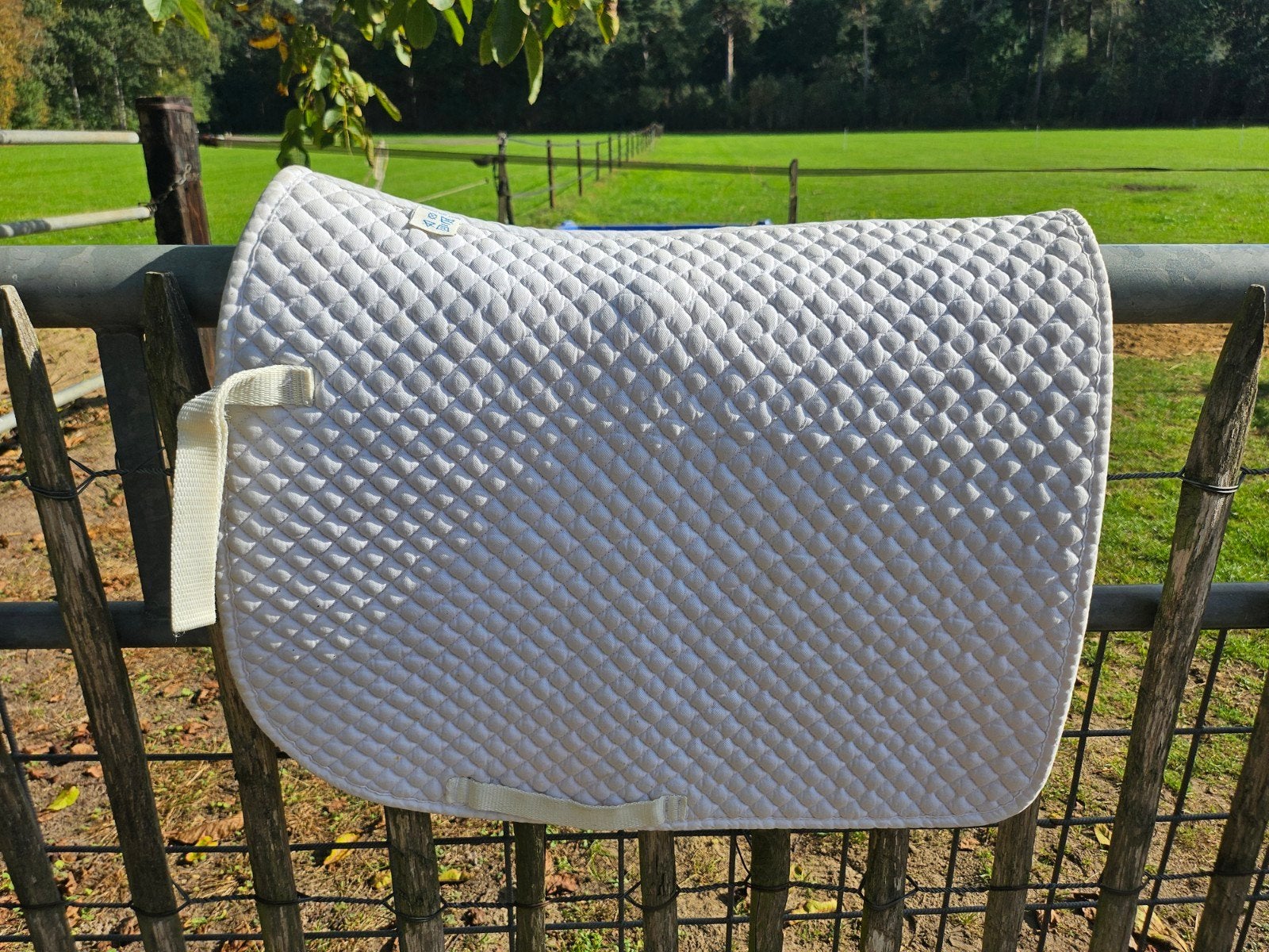 Dekje spring zadel, Dieren en Toebehoren, Full (L), Wit, Dressuurdekje, Ophalen of Verzenden