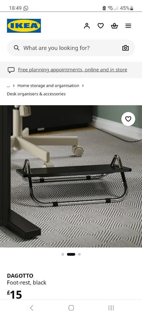 Foot rest, Ophalen, Bureaufiets, Zwart, Nieuw