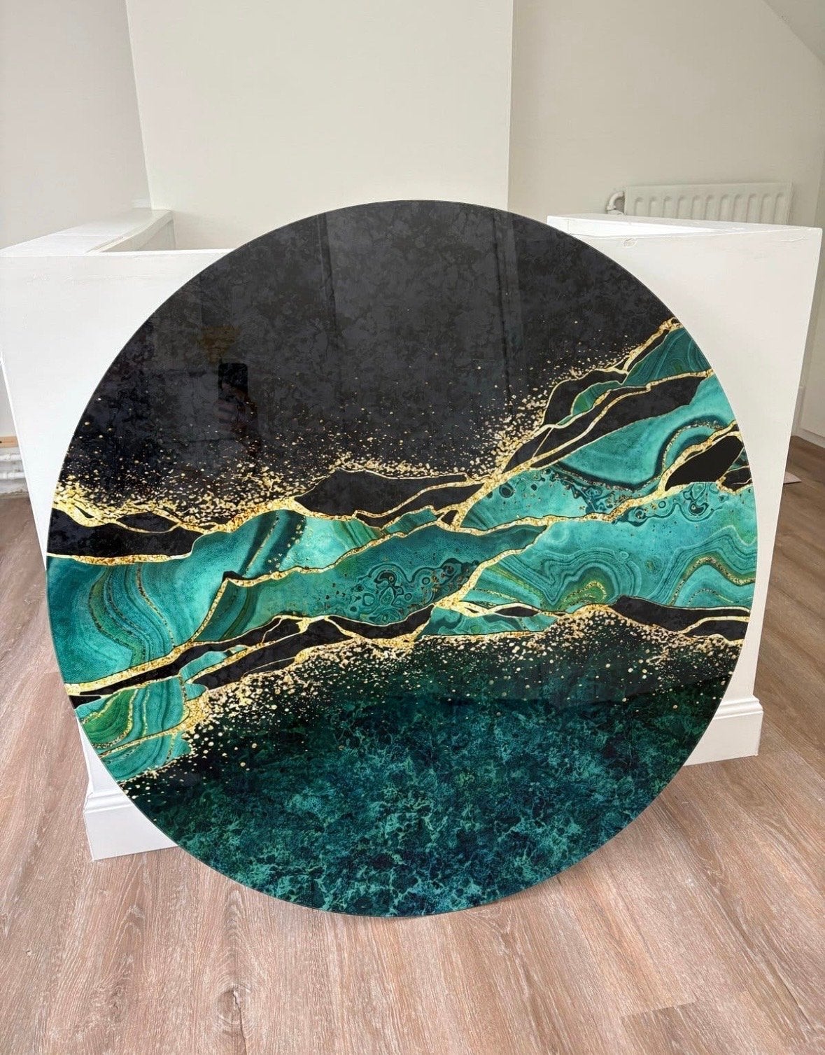 Rond schilderij op acrylglas (100 cm diameter), Antiek en Kunst, Ophalen of Verzenden