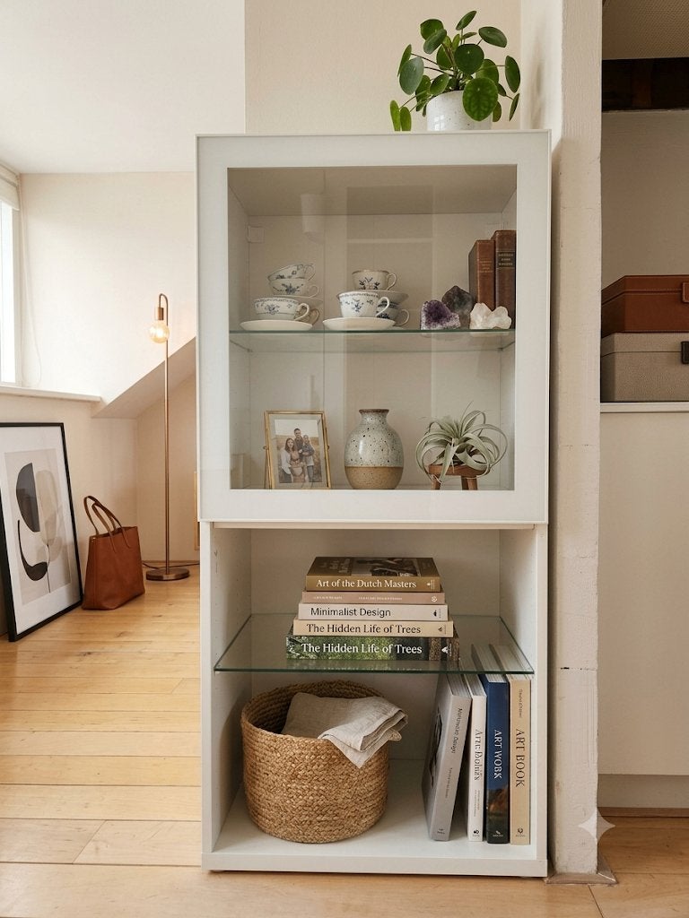 Besta vitrine kast, Ophalen, 100 tot 150 cm, 50 tot 100 cm, Zo goed als nieuw