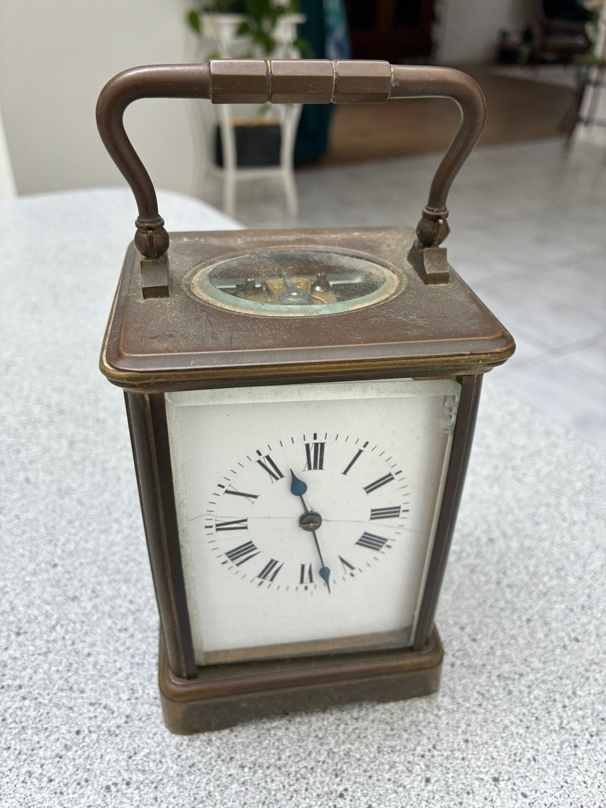 Antieke carriage clock met slagwerk, Antiek en Kunst, Antiek | Klokken, Ophalen of Verzenden