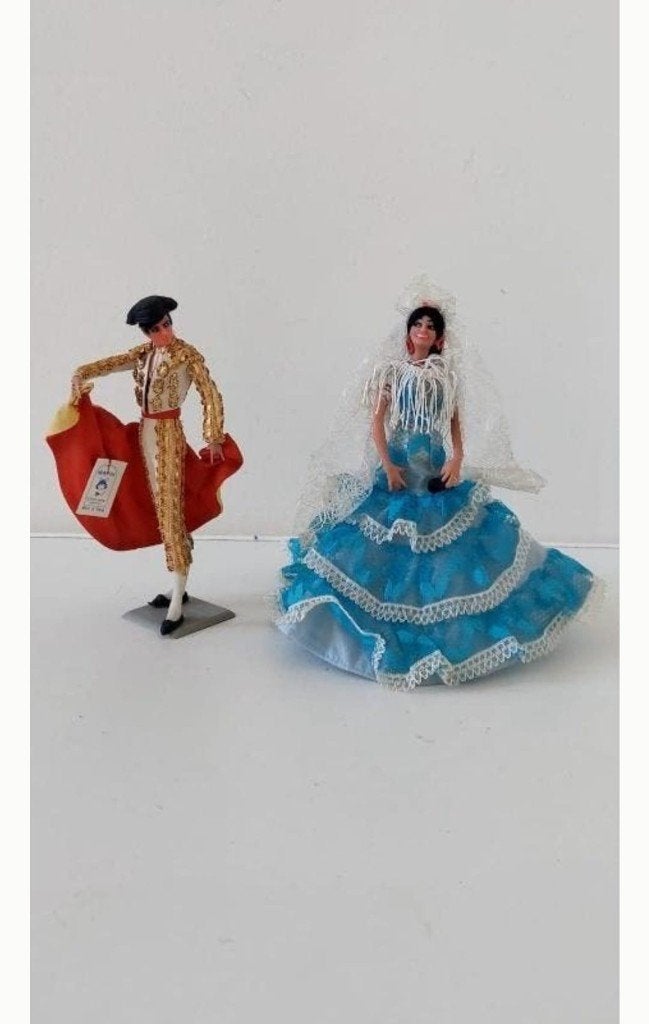 2 spanje vintage Marín Chiclana poppen POP  Flamenco Matador, Verzamelen, Poppen, EU, EU, Ophalen of Verzenden, Zo goed als nieuw