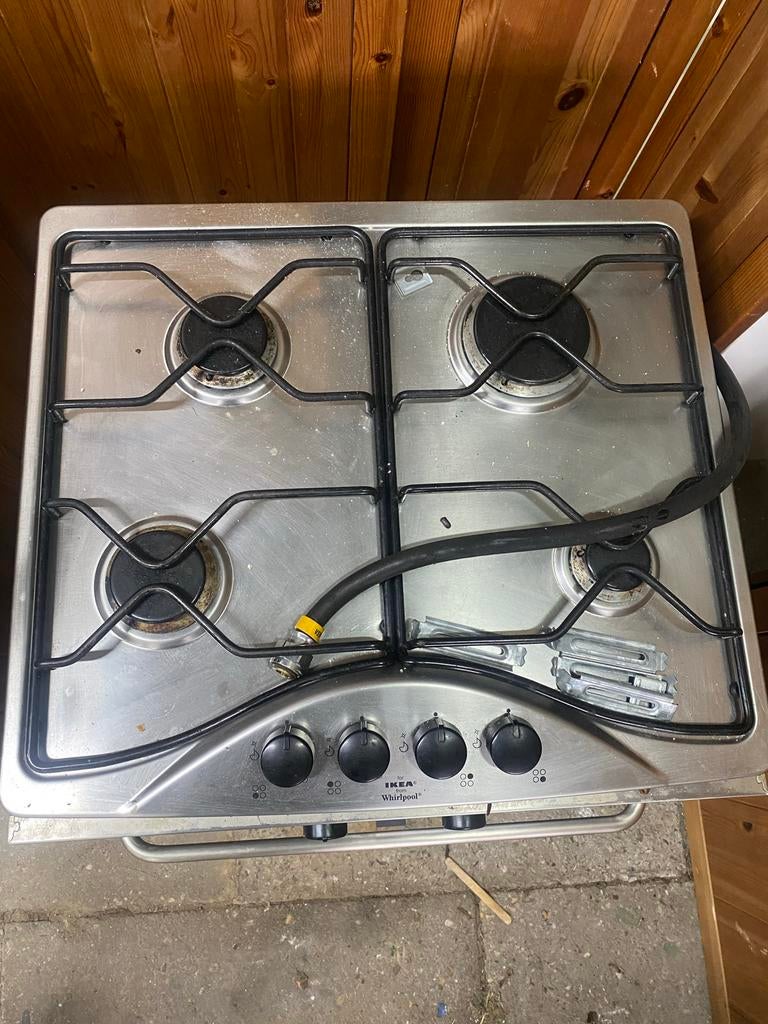 IKEA Whirlpool gasfornuis - 4 kookzones, Witgoed en Apparatuur, Fornuizen, Gebruikt, Vrijstaand, Gas, 4 kookzones, 85 tot 90 cm
