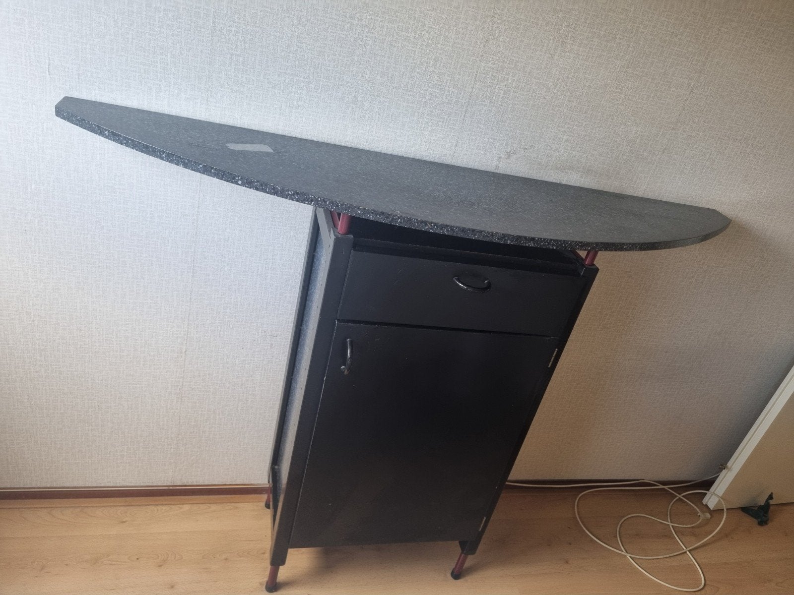 Lundia, Zwarte haltafel / halkast met lade en opbergruimte, Ophalen, Gebruikt, Modern