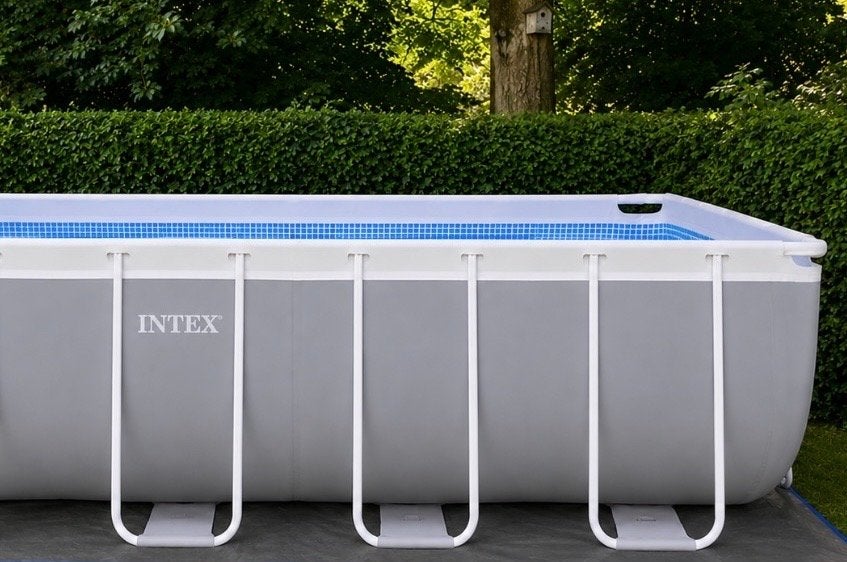 Intex Frame Zwembad 400x200x122 cm met zandfilterpomp, Gebruikt, 200 tot 300 cm, Rechthoekig, Ophalen