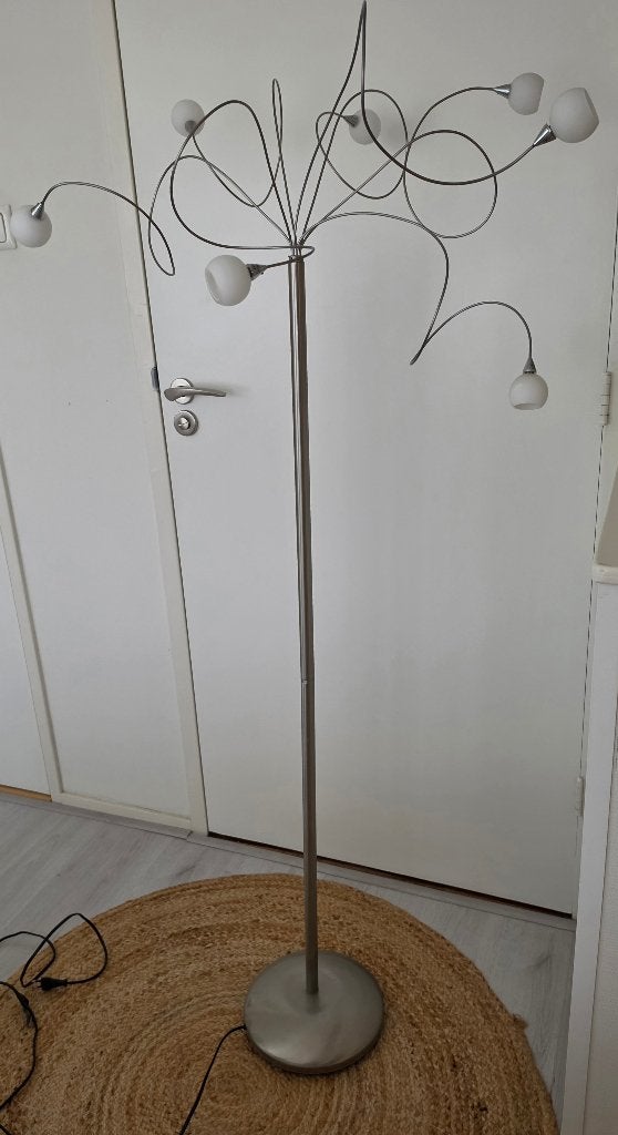 Staande vloerlamp met bolletjes en dimmer, Ophalen, Zo goed als nieuw, Glas, 150 tot 200 cm