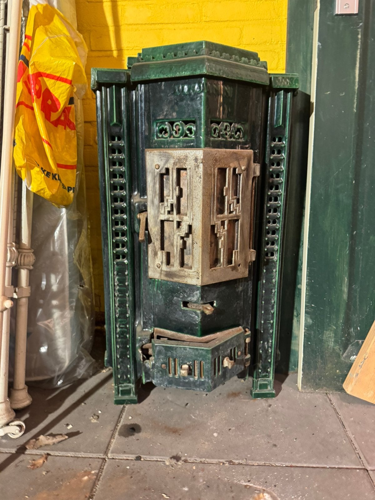 Jugendstil artdeco Kachel 1930, Gebruikt, Overige brandstoffen, Houtkachel, Ophalen of Verzenden