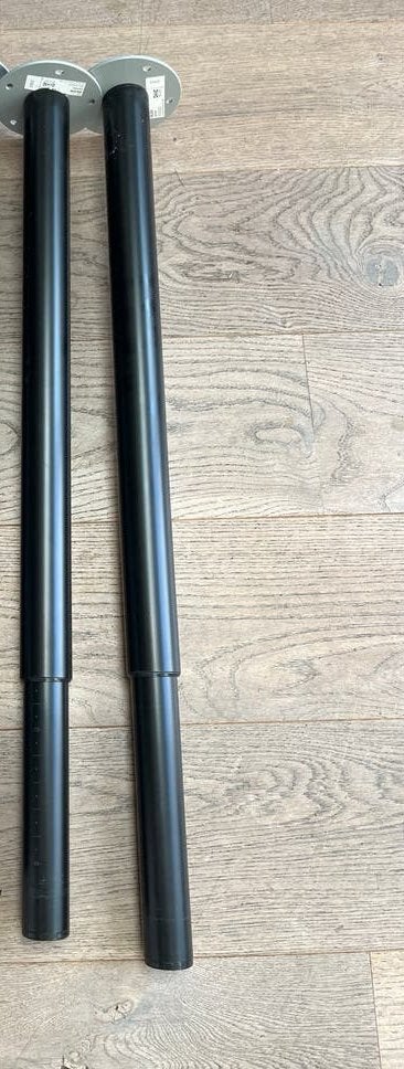 2x IKEA OLOV Verstelbare Tafelpoot Zwart, Huis en Inrichting, Ophalen, Tafelpoot, Gebruikt, 50 tot 100 cm