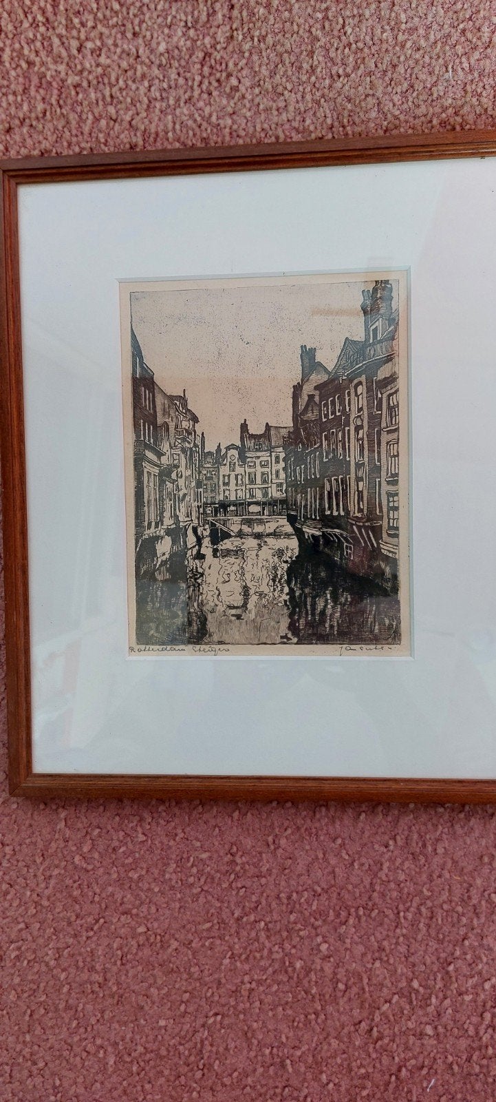 Ets van Jan Siks - Stadsgezicht Rotterdam, Ophalen of Verzenden