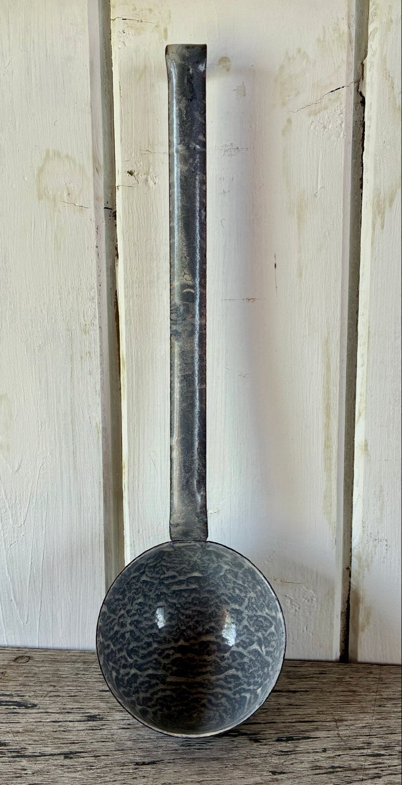 Antieke emaille pollepel - Vintage keukenaccessoire, Ophalen of Verzenden