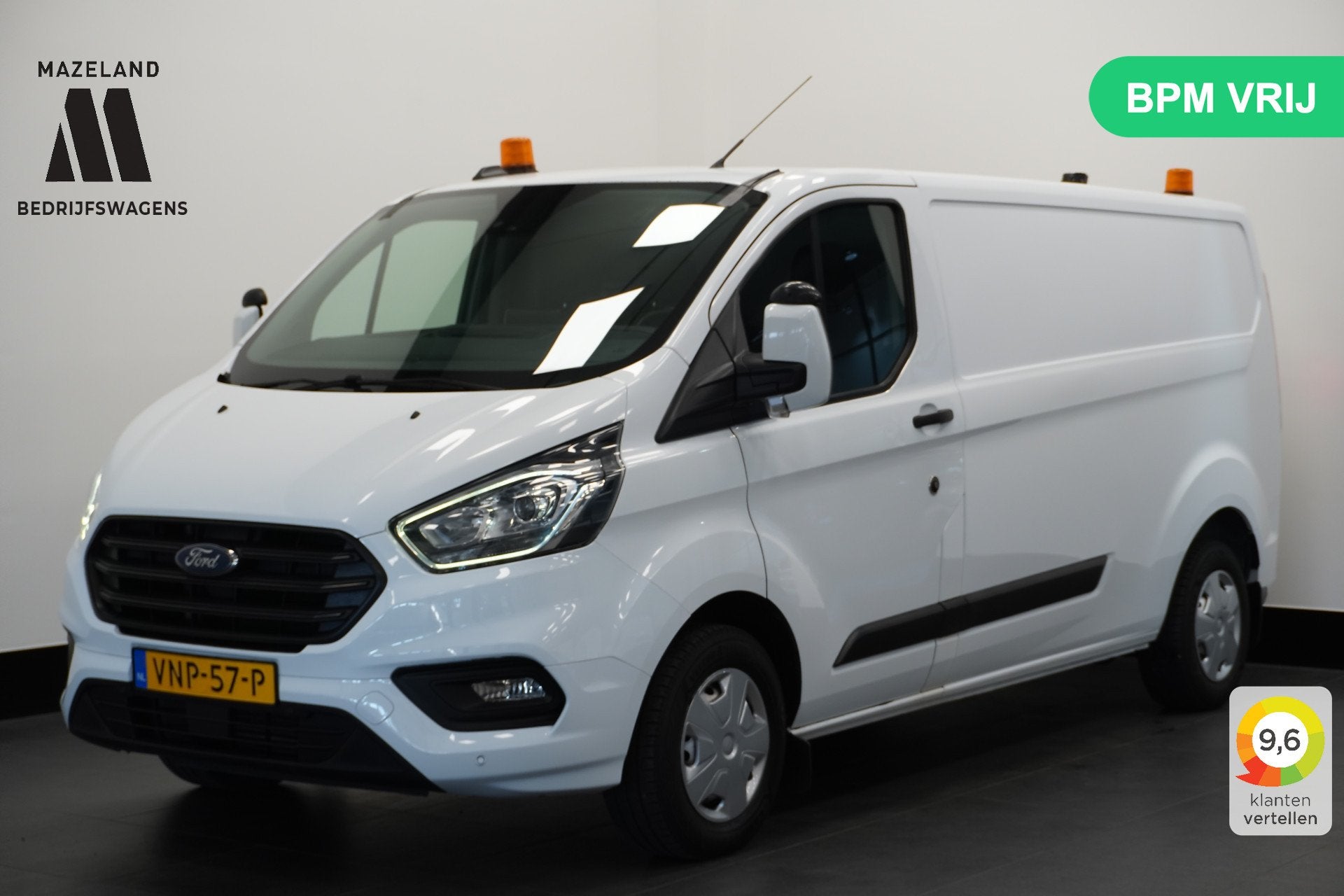 Ford Transit Custom 2.0 TDCI 130PK L2 - EURO 6 - Airco - Nav, Voorwielaandrijving, 4 cilinders, Wit, Origineel Nederlands