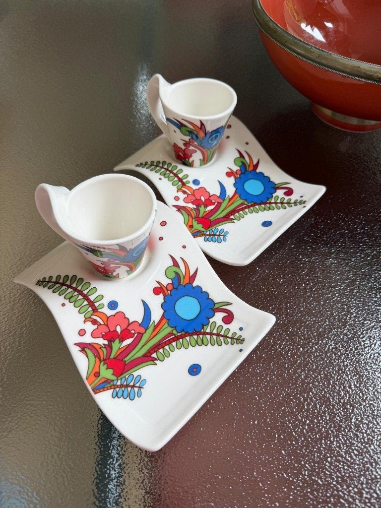 Villeroy & Boch Acapulco kop en schotel NewWave-lijn, Ophalen, Gebruikt, Villeroy & Boch, Vintage