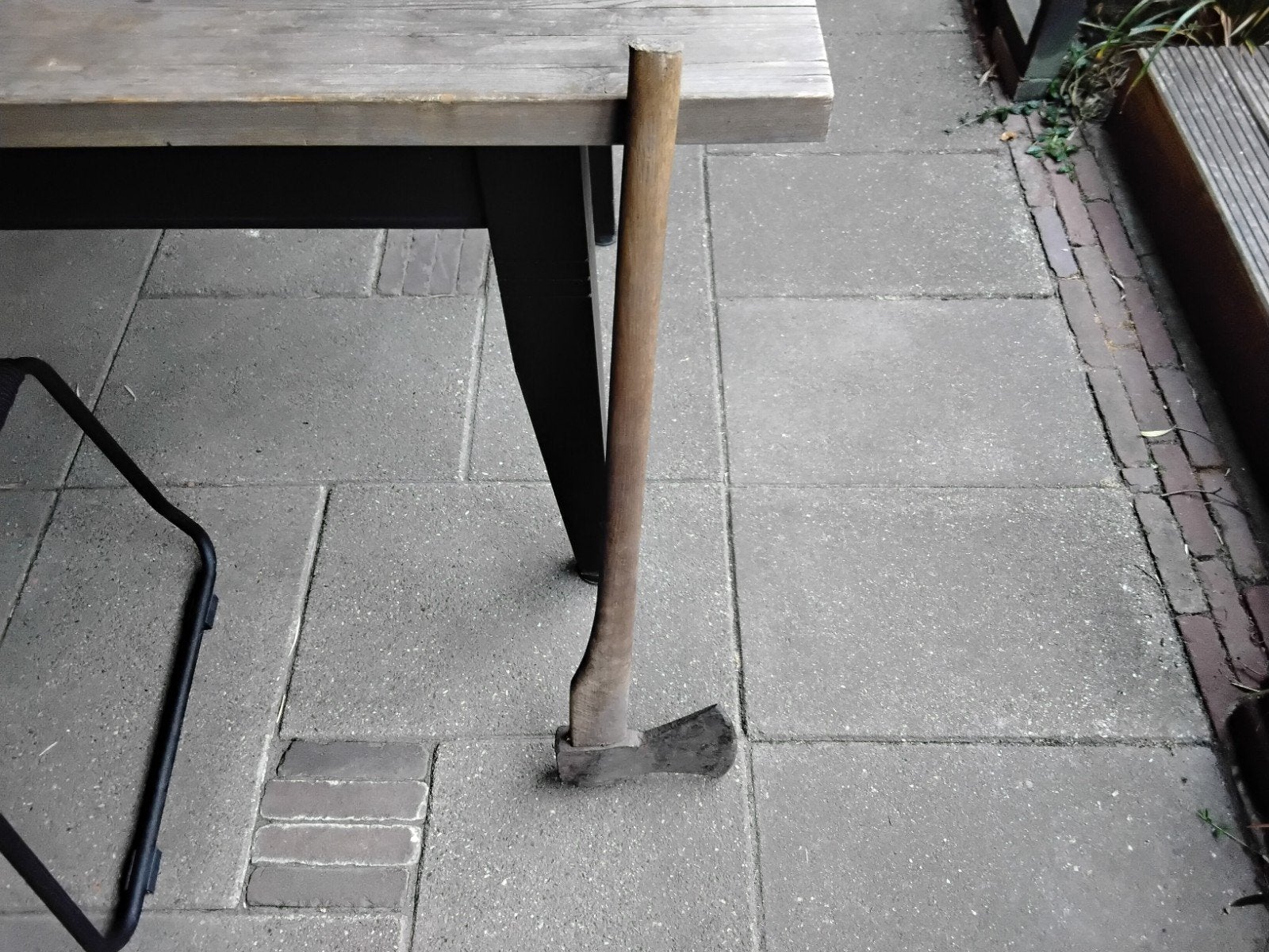 Bijl met houten steel, 87 cm, Ophalen, Gebruikt
