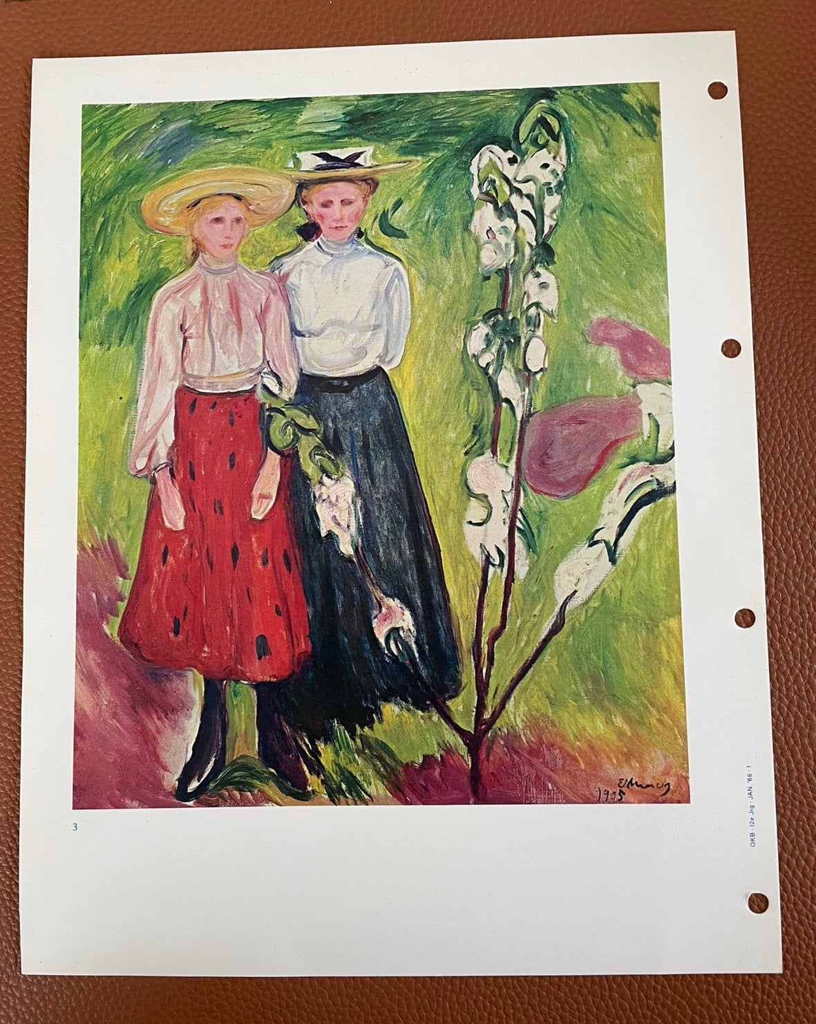Edvard Munch Twee meisjes bij bloeiende appelboom, Ophalen of Verzenden