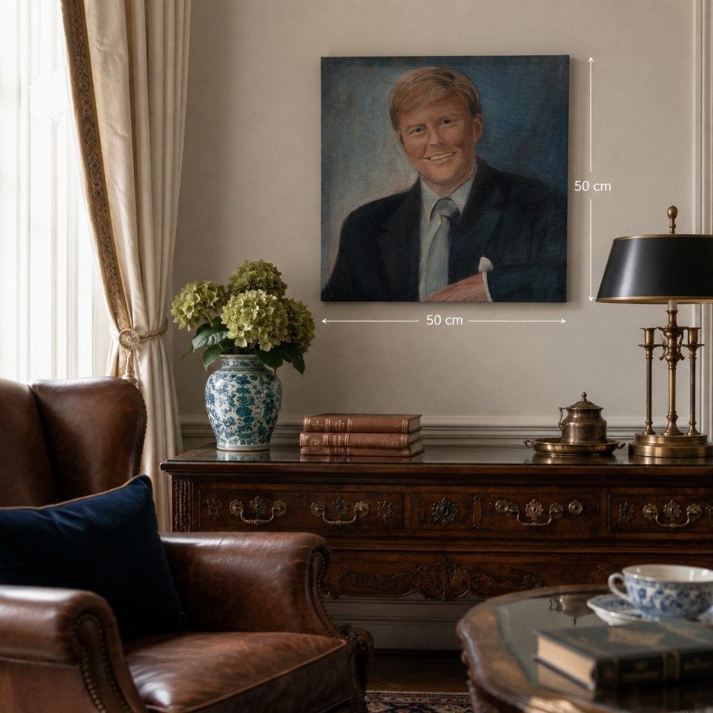 handgeschilderd portret van Willem-Alexander, Verzamelen, Ophalen of Verzenden, Nieuw