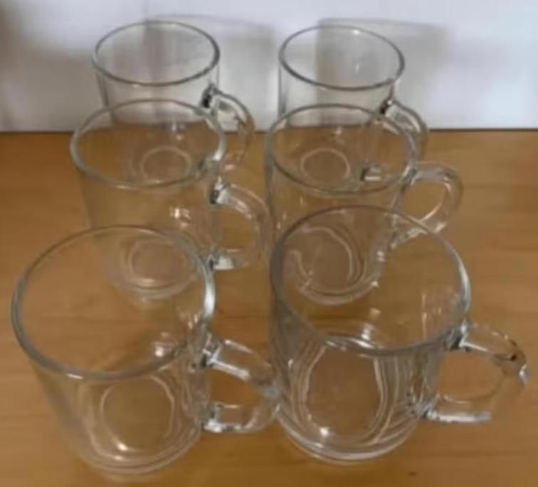 6x theeglas, glazen beker, theemok, theeglazen, glazen thee, Ophalen of Verzenden, Zo goed als nieuw, Glas, Glas of Glazen