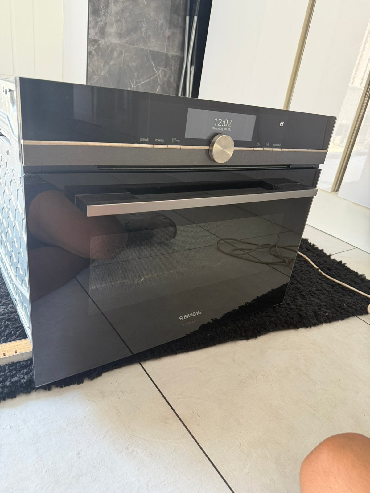 Siemens iQ700 StudioLine BlackSteel Combi-Stoomoven WiFi, Witgoed en Apparatuur, Ovens, Ophalen, Zo goed als nieuw, Oven met grill