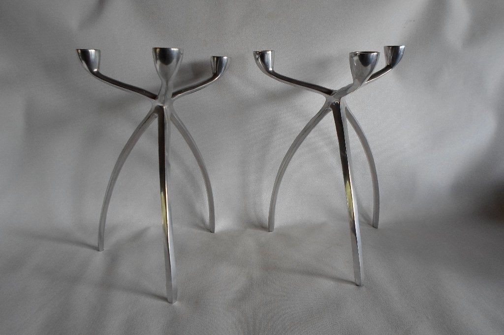 Kandelaars De Bijenkorf Aluminium, Ophalen of Verzenden