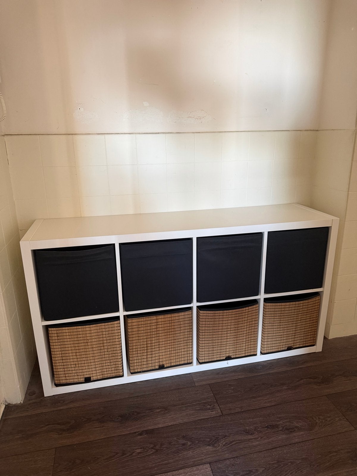 IKEA Kallax kast 8 vakken met bijpassende bakken, Ophalen, Gebruikt