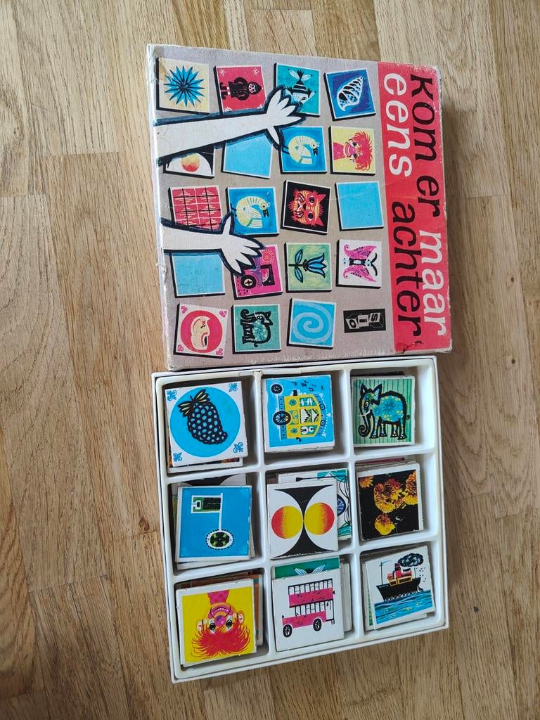 Vintage Geheugenspel 'Kom er maar eens achter', Hobby en Vrije tijd, Gezelschapsspellen | Overige, Een of twee spelers, Ophalen of Verzenden