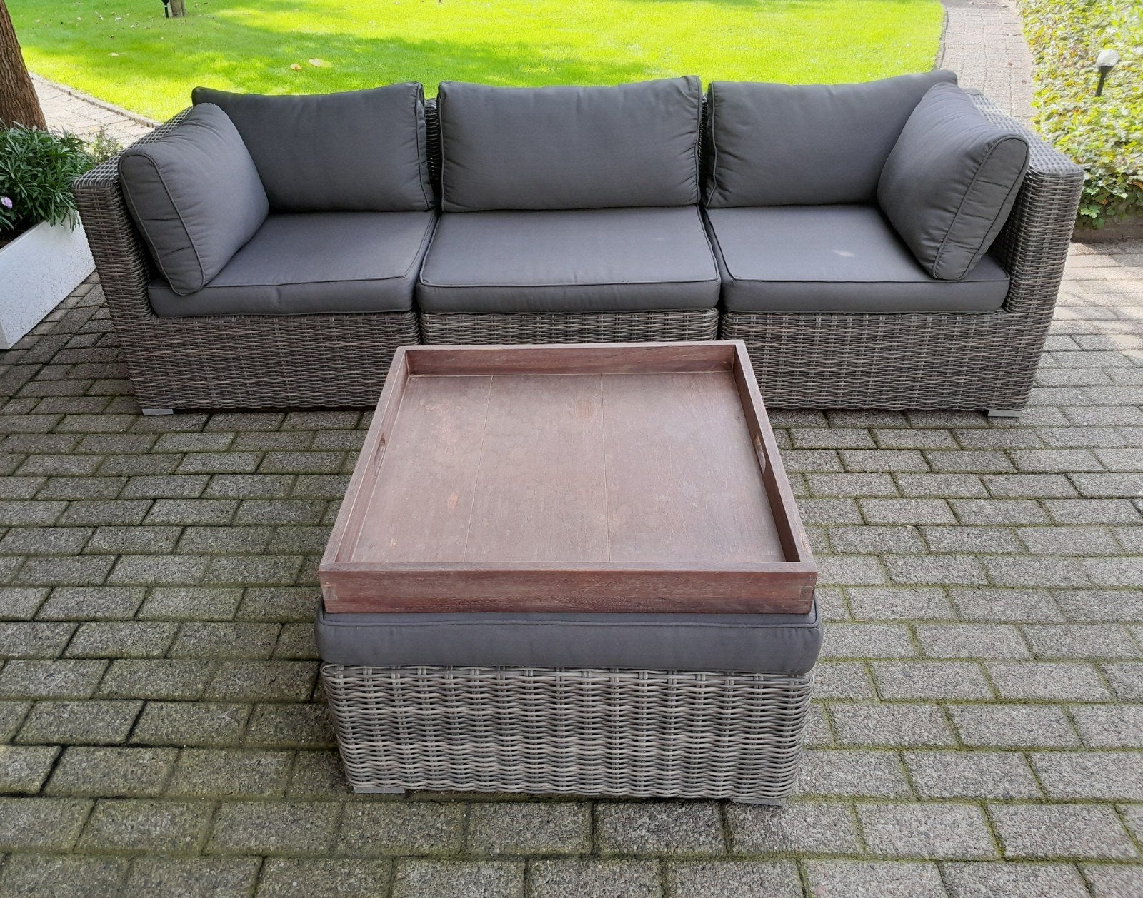 Loungeset wicker, Ophalen, Gebruikt, 3 zitplaatsen, Bank