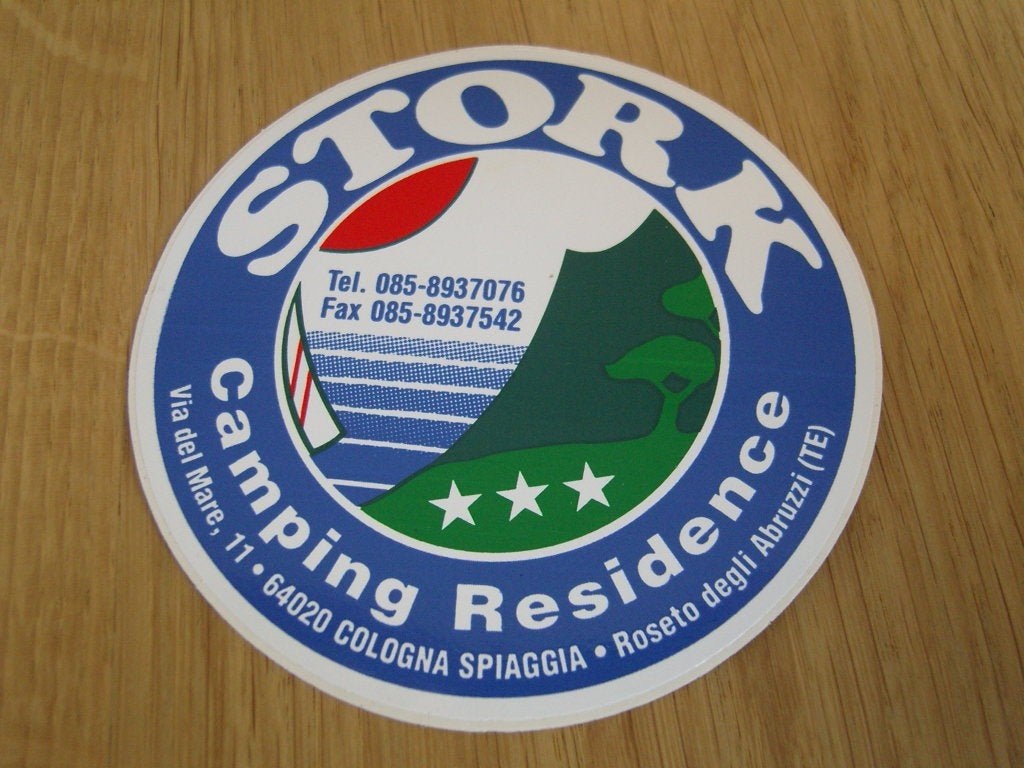 sticker italië STORK camping residence cologna spiaggia *, Ophalen, Zo goed als nieuw