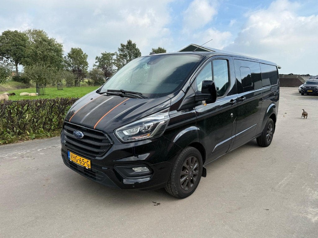 Ford Transit Custom 2.0 Tdci L2h1 Automaat * Dubbele cabine, Auto's, Stof, 1995 cc, Zwart, Bedrijf