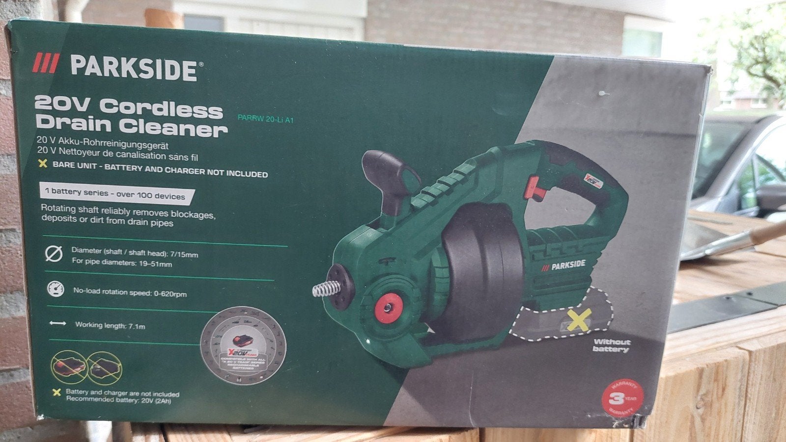 PARKSIDE 20V Accu Rioolreiniger, Ophalen of Verzenden, Nieuw, Overige typen
