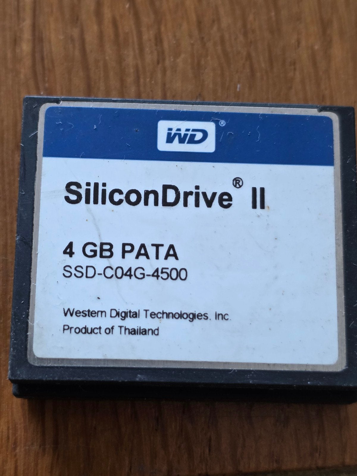WD SiliconDrive II 4 GB PATA compact flash card, Gebruikt, Ophalen of Verzenden, 4 GB, Western digital