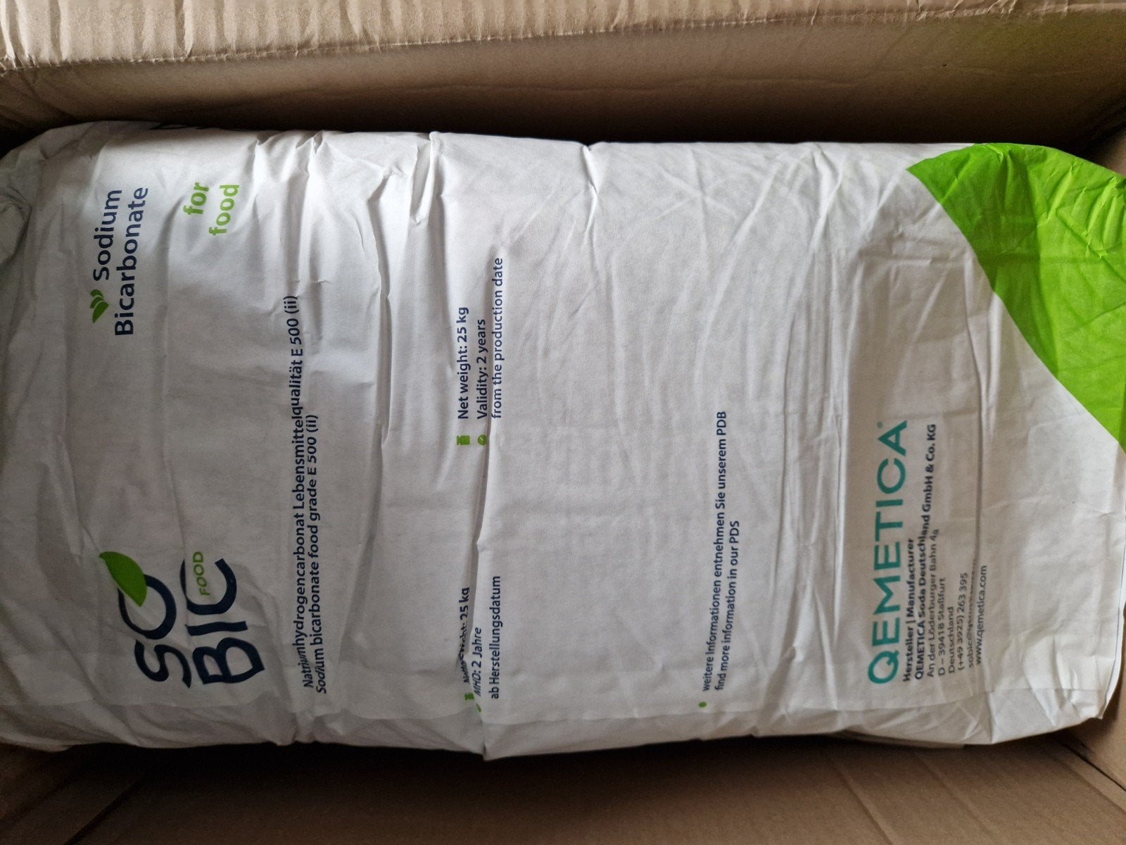 Natriumbicarbonaat E500 (ii) Food Grade 25 kg, Ophalen