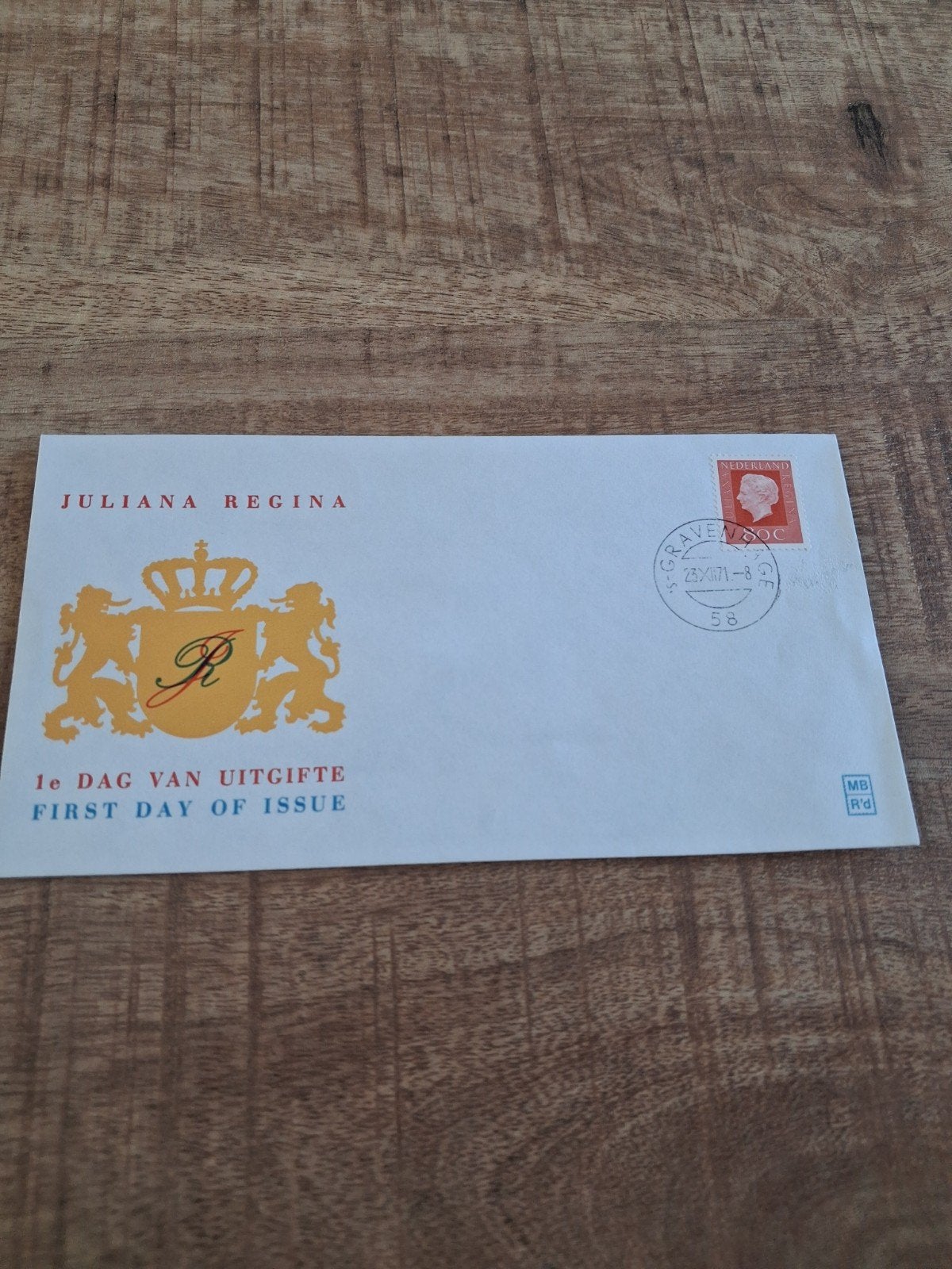 Juliana Regina Eerste Dag Uitgifte envelop 1971, Ophalen of Verzenden, Zo goed als nieuw, Nederland, Postzegel(s) of Munt(en)