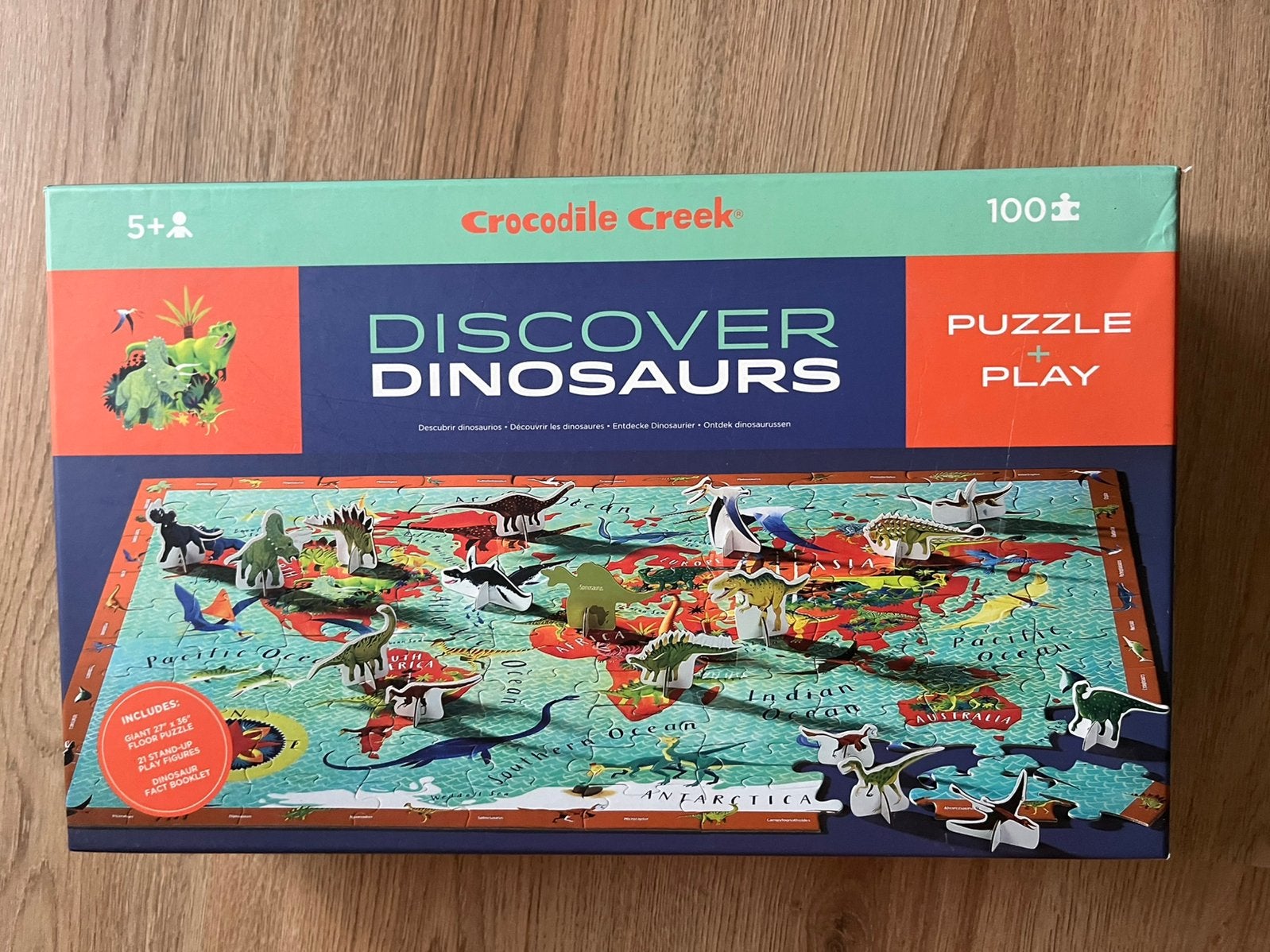 Crocodile Creek Discover dinosaurs Puzzel, 100 stukjes, Ophalen of Verzenden, Meer dan 50 stukjes, Zo goed als nieuw, 4 tot 6 jaar