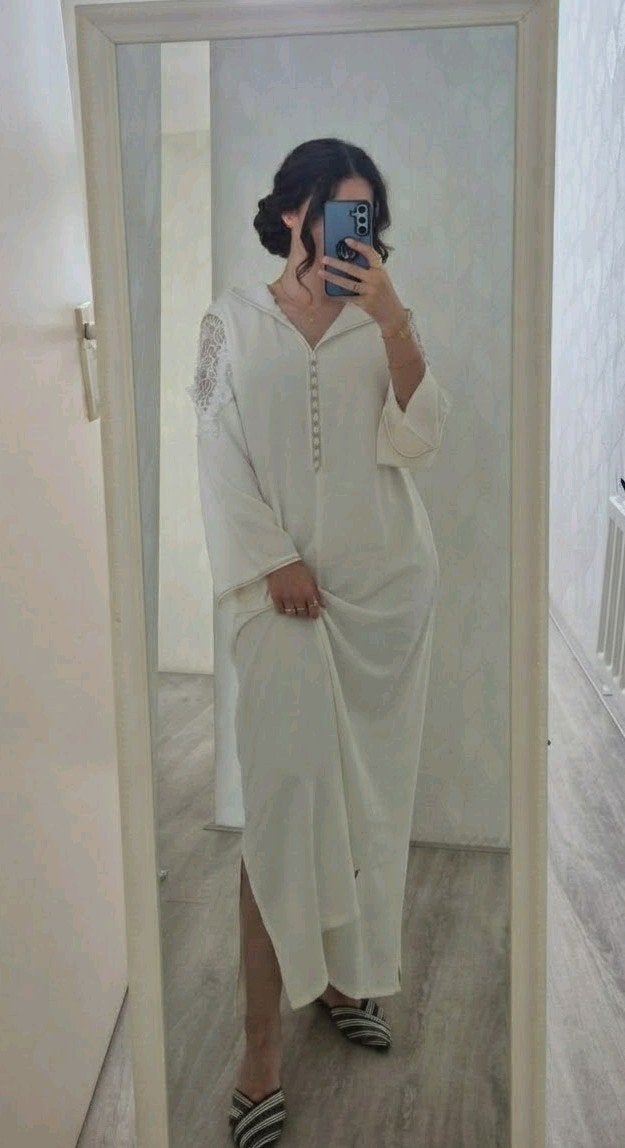Djellaba, Ophalen of Verzenden, Zo goed als nieuw, Wit, Accessoires