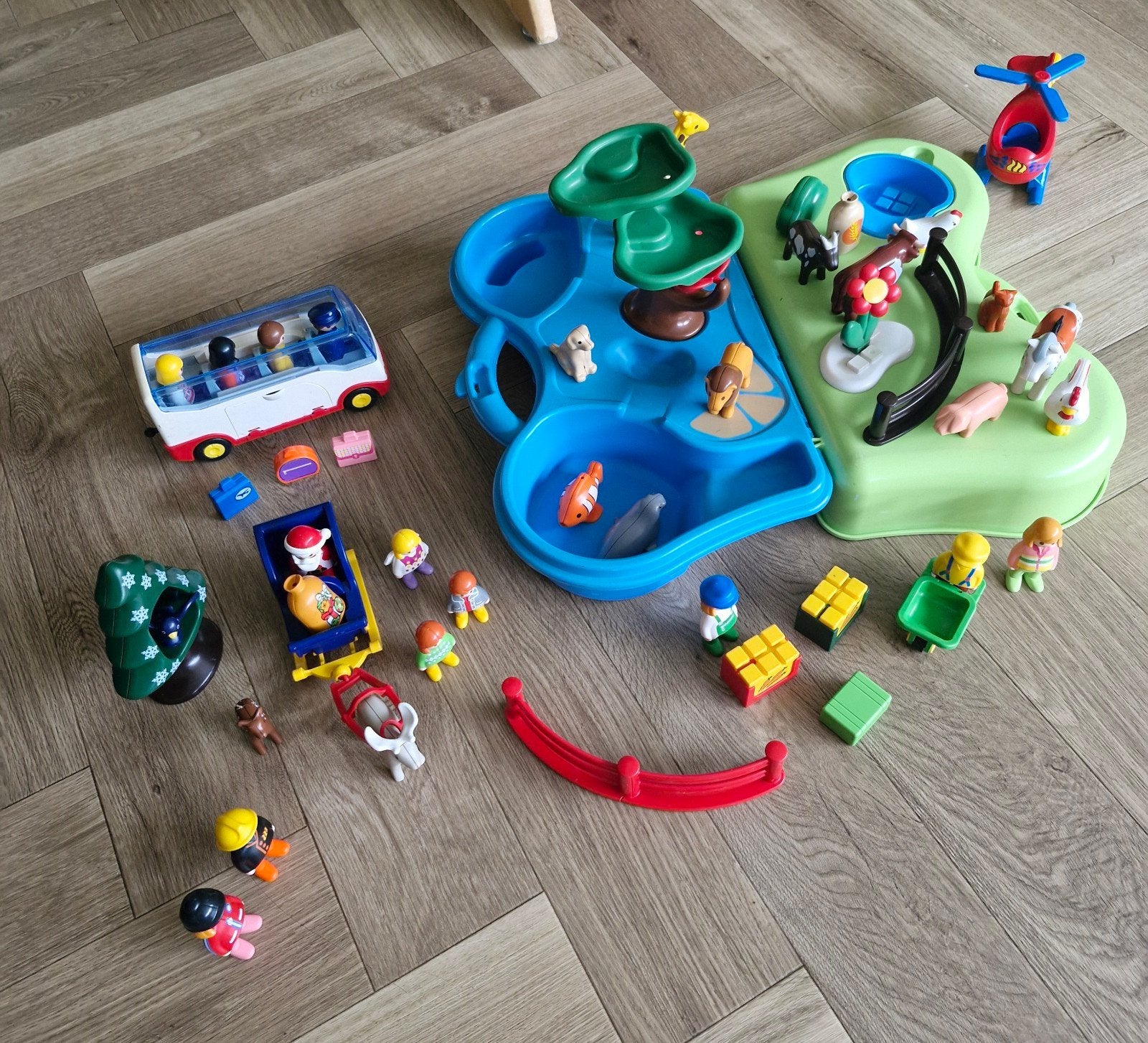 Playmobil 1.2.3 set: bus, boerderij, figuren en meer, Kinderen en Baby's, Ophalen, Gebruikt, Complete set, Overige typen