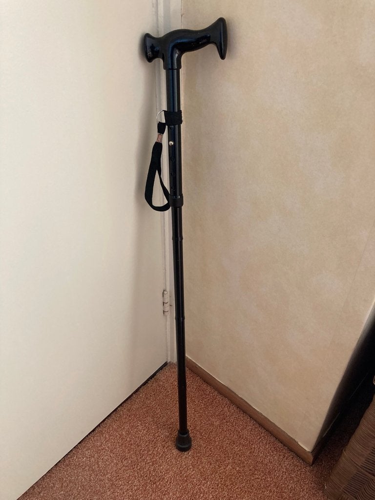 wandelstok inklapbaar zwart polsriem verstelbaar tot 95 cm, Ophalen of Verzenden, Verstelbaar, Gebruikt