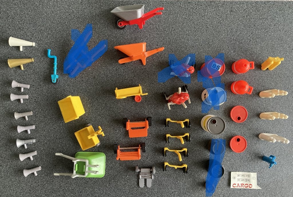 Playmobil kruiwagen karretje drumvat persluchtfles, Ophalen of Verzenden, Zo goed als nieuw, Losse onderdelen