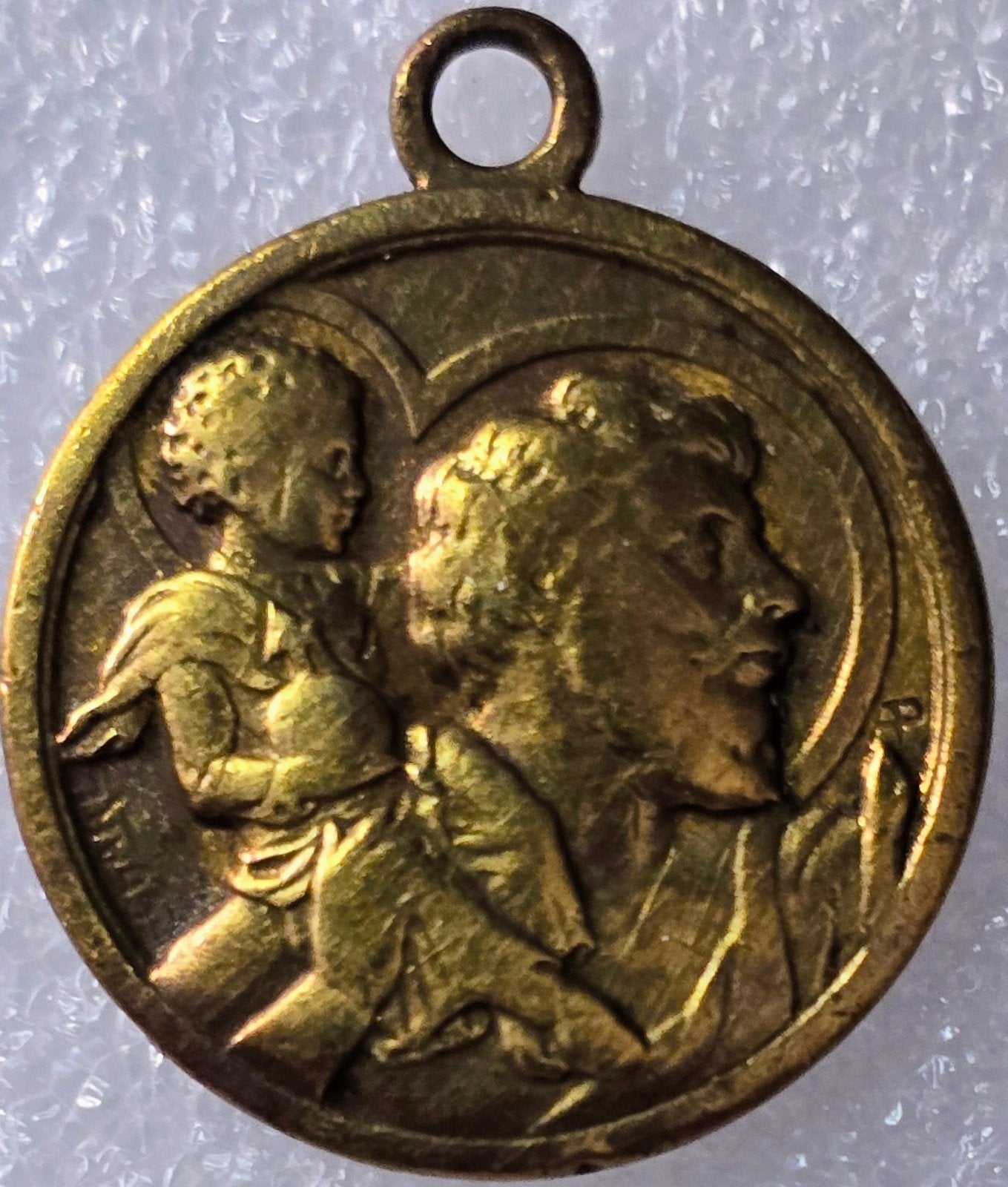 Vintage Medaille: Sint Jozef met Kind Jezus - Reclame, Ophalen of Verzenden