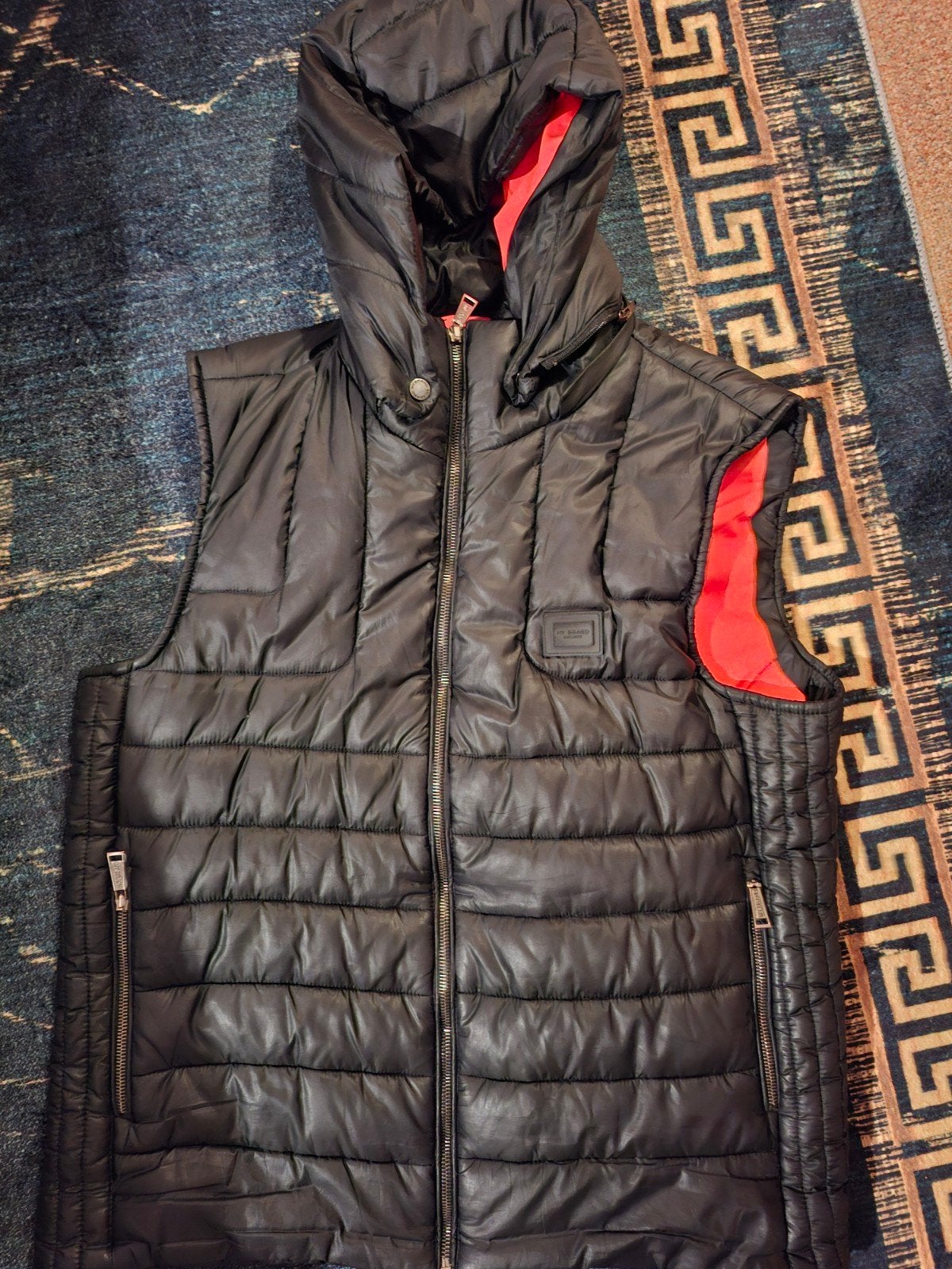 Zwarte gewatteerde bodywarmer met capuchon - My Brand, Kleding | Heren, Maat 52/54 (L), Verzenden, Zwart, Gedragen