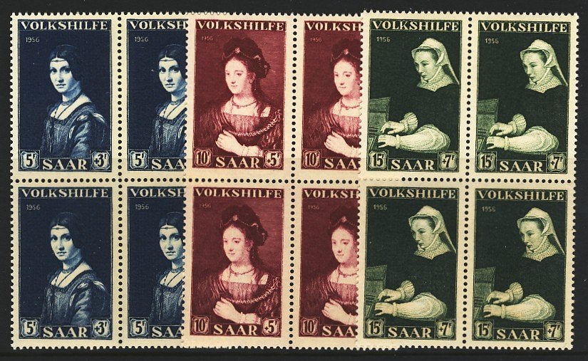 Saarland 1956 (BRD) nummers 376 t/m 378 postfris., Verzenden, BRD, Postfris