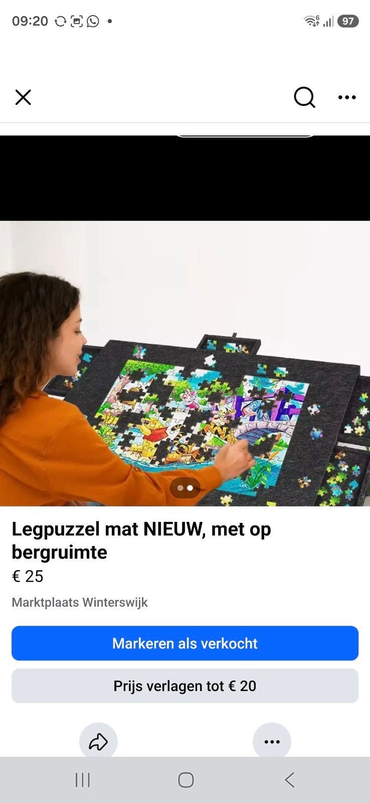 Legpuzzel mat NIEUW, met opbergruimte., Ophalen, 500 t/m 1500 stukjes, Nieuw, Legpuzzel
