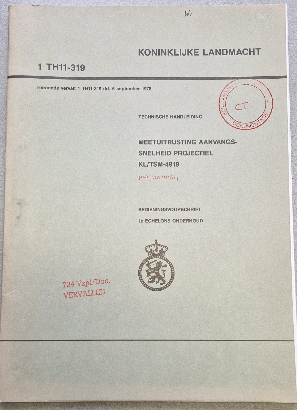 KL 1 Echelon Technische Handleiding Meetuitrust. Projectieli, Ophalen of Verzenden, Landmacht, Nederland, Boek of Tijdschrift