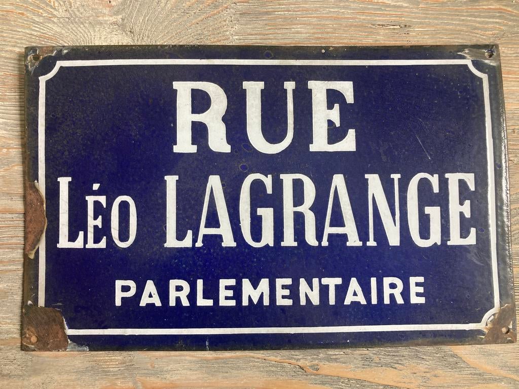 Brocante emaille straatnaambord Frankrijk, Ophalen of Verzenden