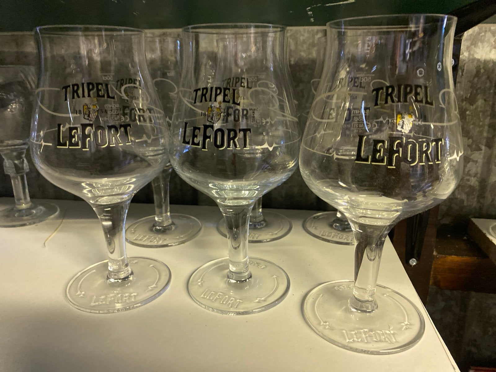 Lefort Tripel bierglazen - Set van 6, Antiek en Kunst, Ophalen