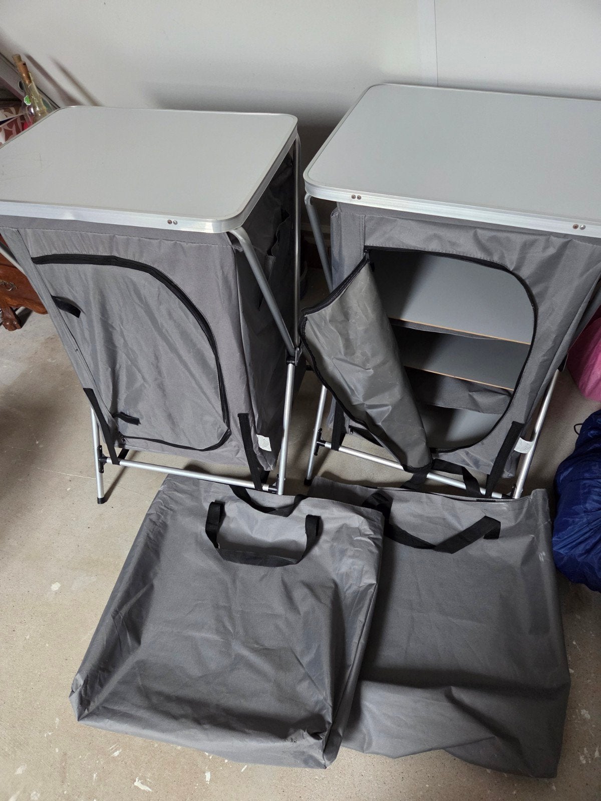 2x Campingkastje met opbergtas, Caravans en Kamperen, Ophalen, Gebruikt